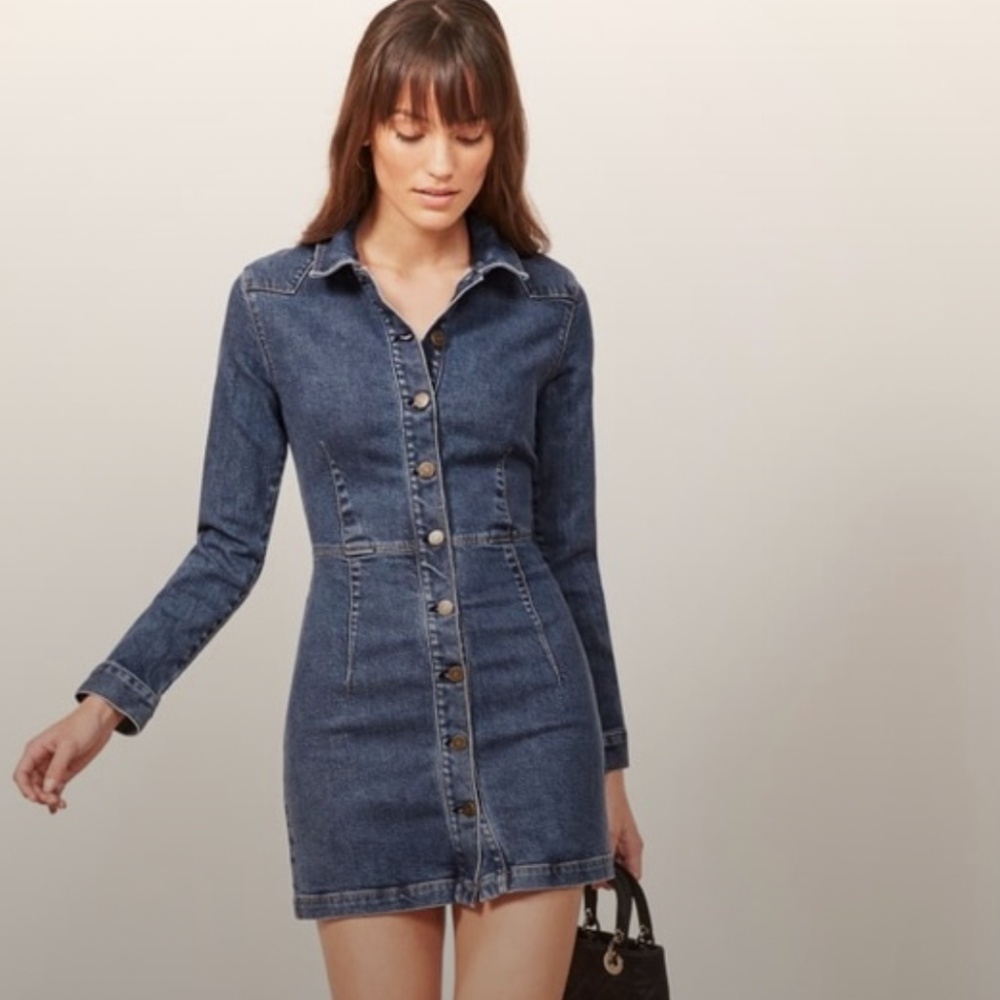 Reformation Blue Denim Mini Dress